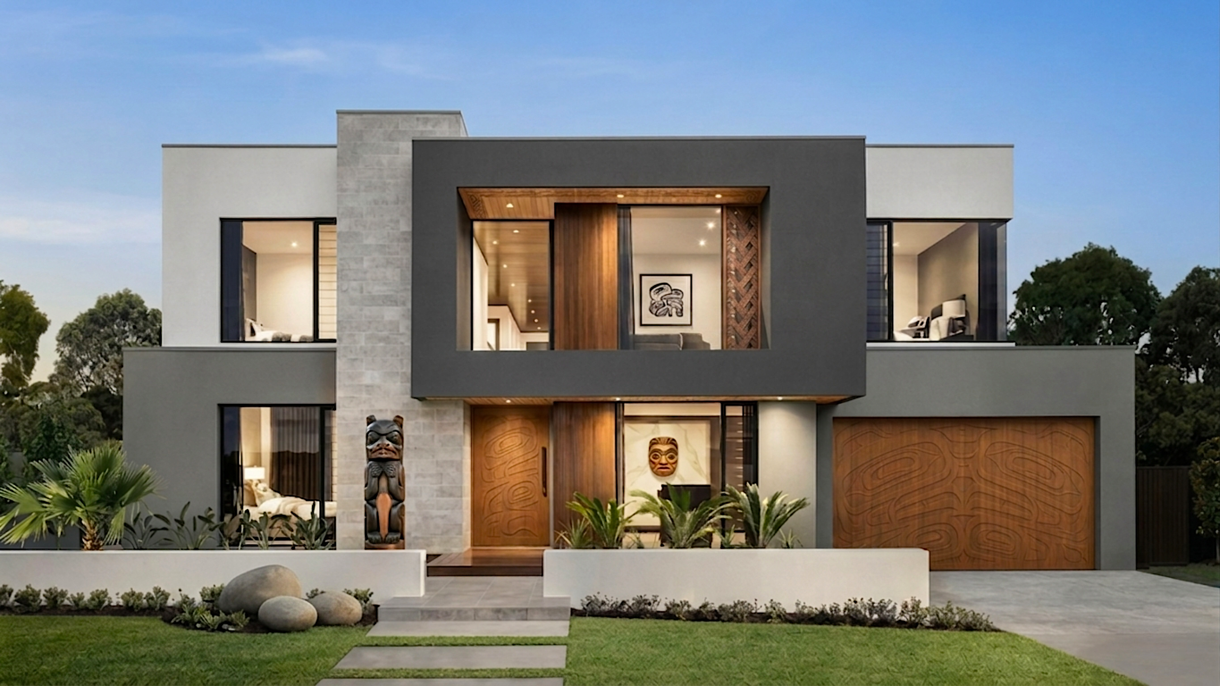 Exterior rendering of the Solace catalog home model