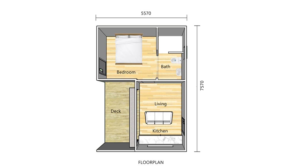 The Heritage Mews one-bedroom floor plan