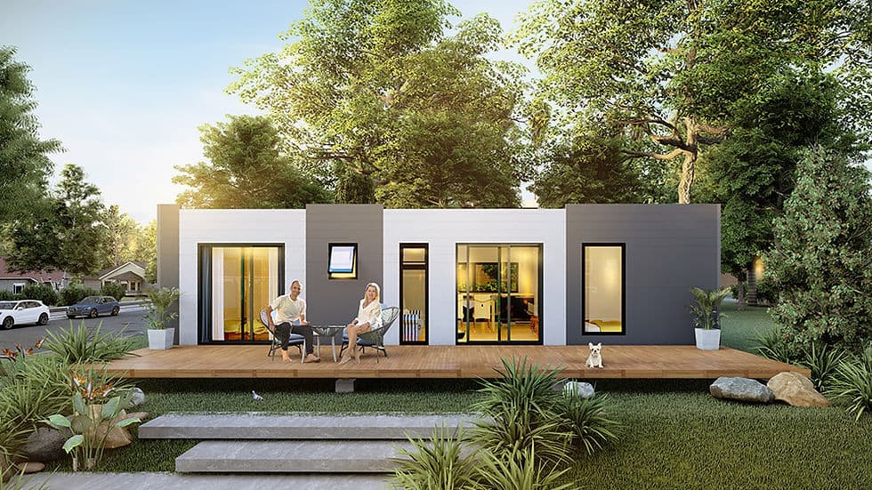 Limetree House front exterior with a landscaped deck