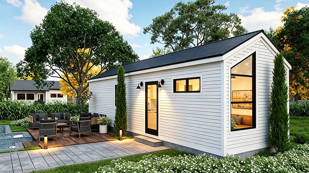The Willow Nook exterior in a landscaped garden setting