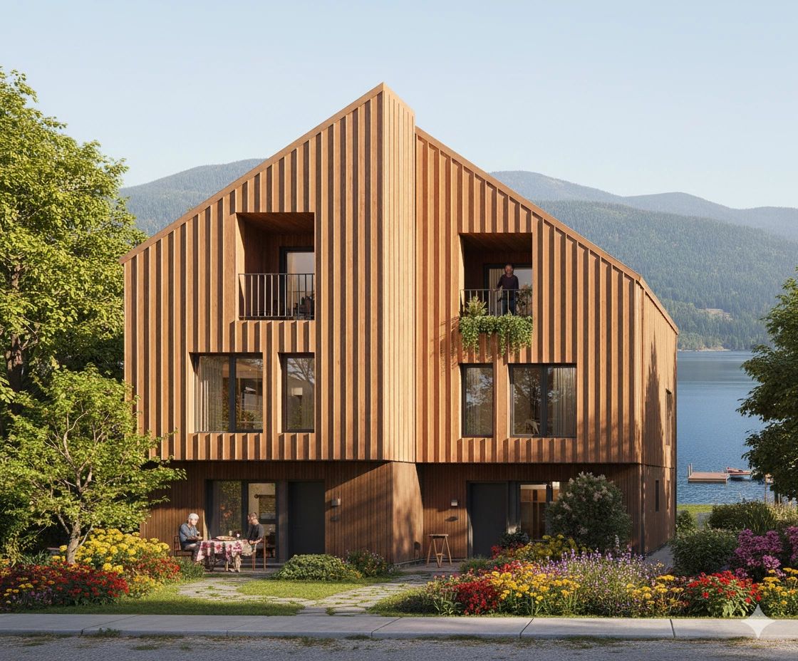 Exterior rendering of BC Fourplex 1