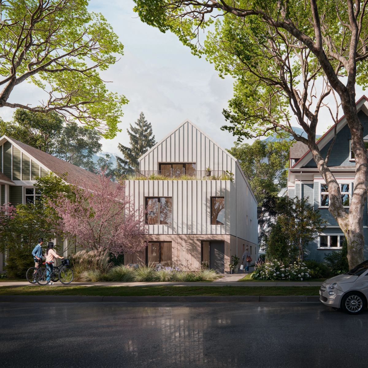 Exterior rendering of BC Fourplex 2