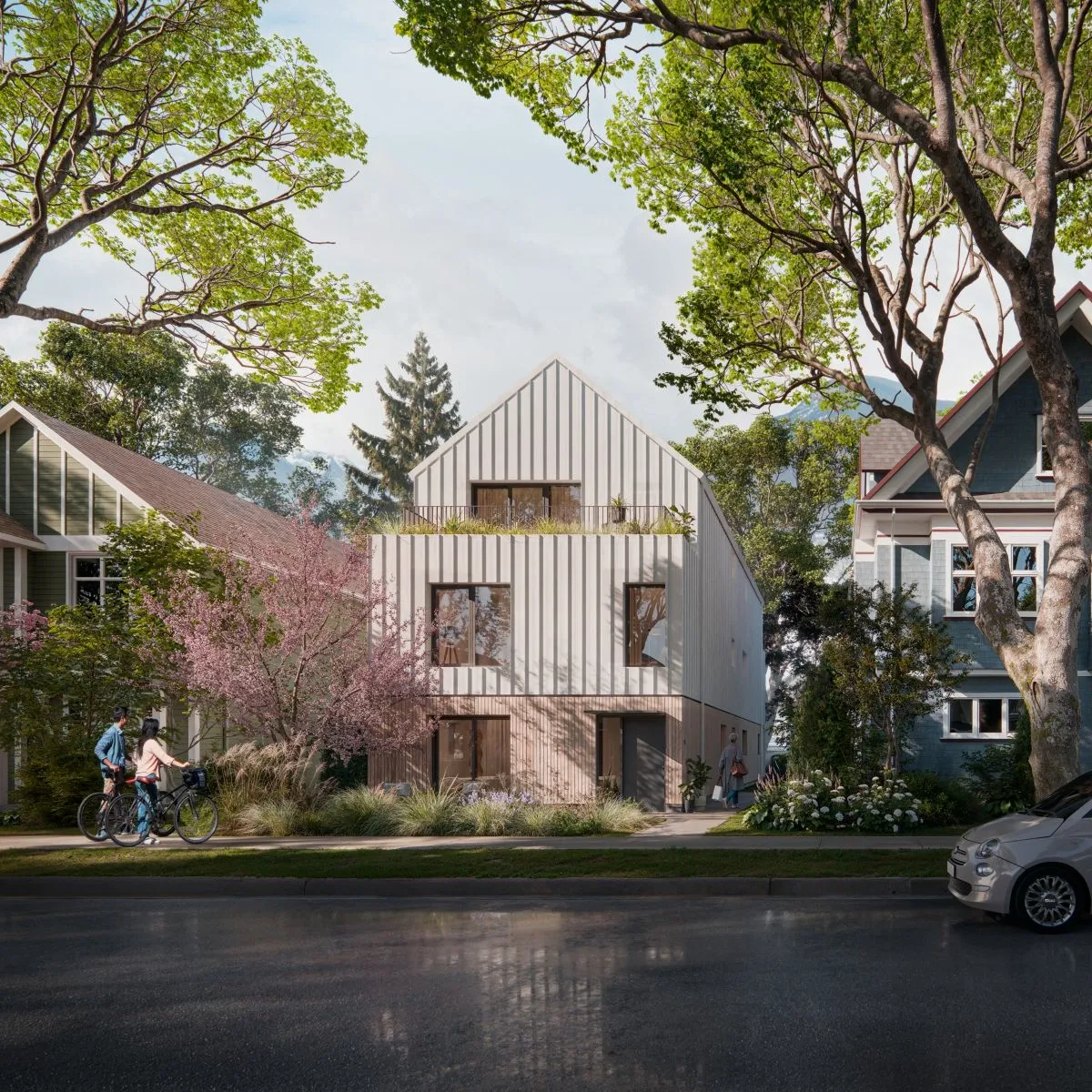 Exterior rendering of BC Fourplex 2