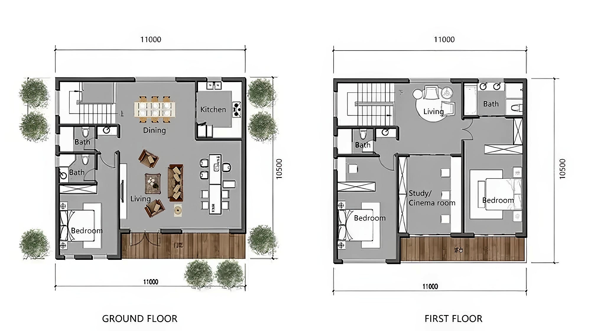 The Aurora floor plan drawing