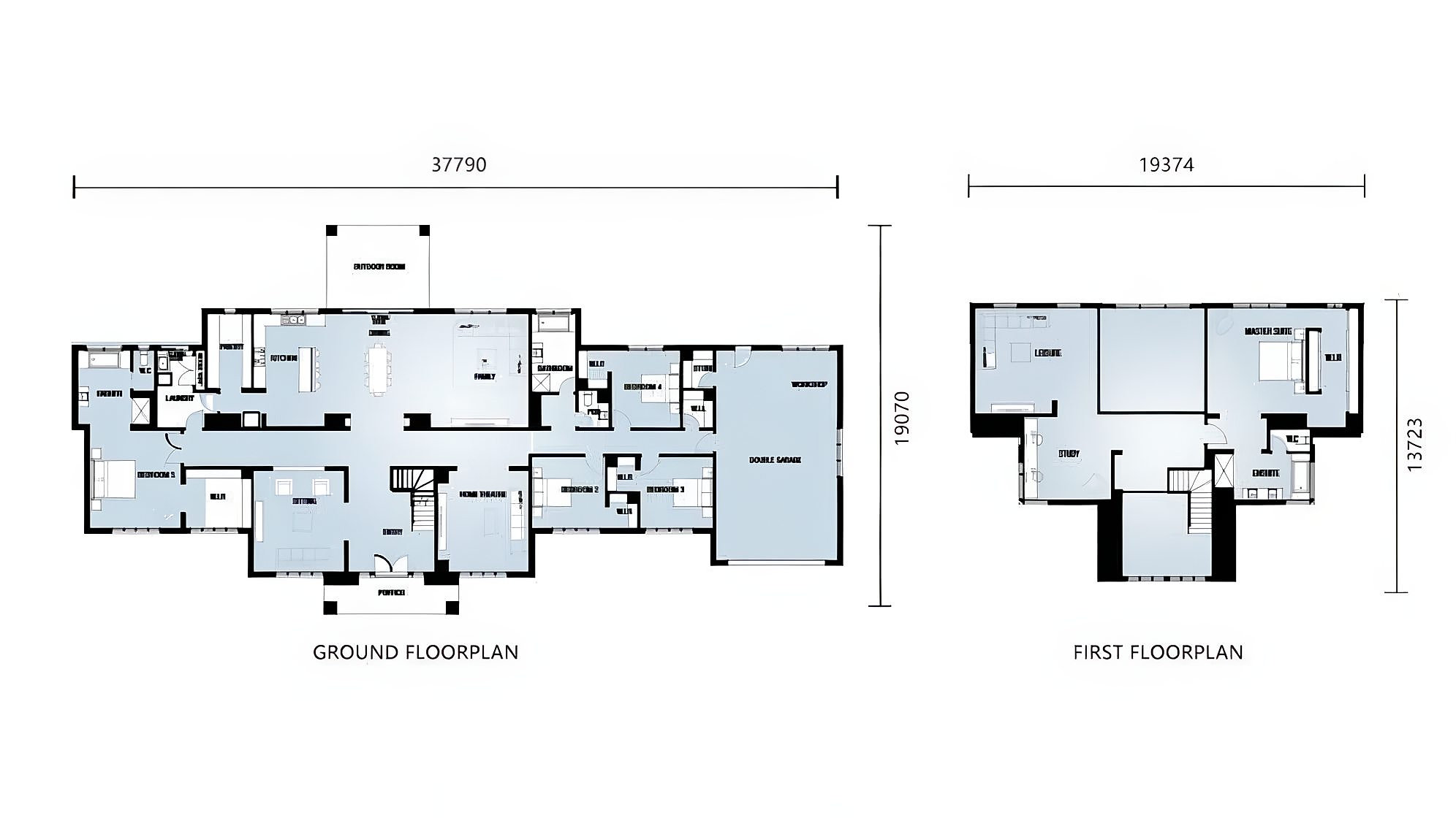 The Langley floor plan drawing