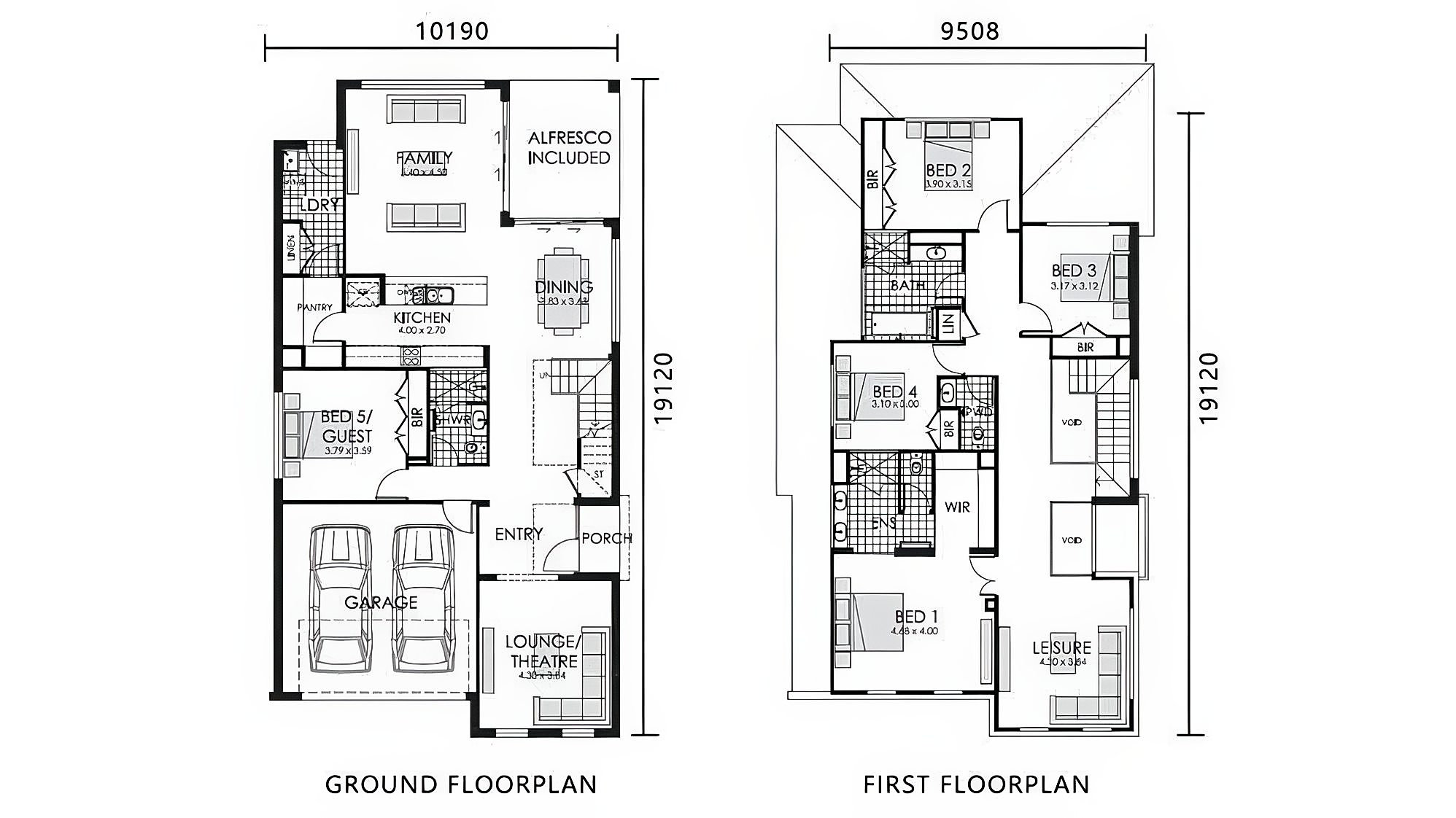 The Maplewood floor plan drawing